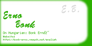 erno bonk business card